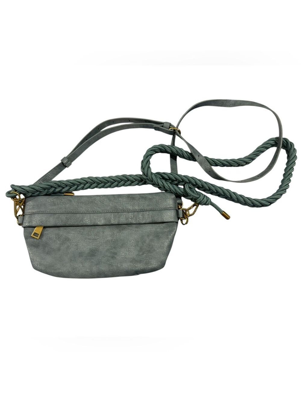 Anthropologie Blue Belt Bag Mini Crossbody Rope Strap